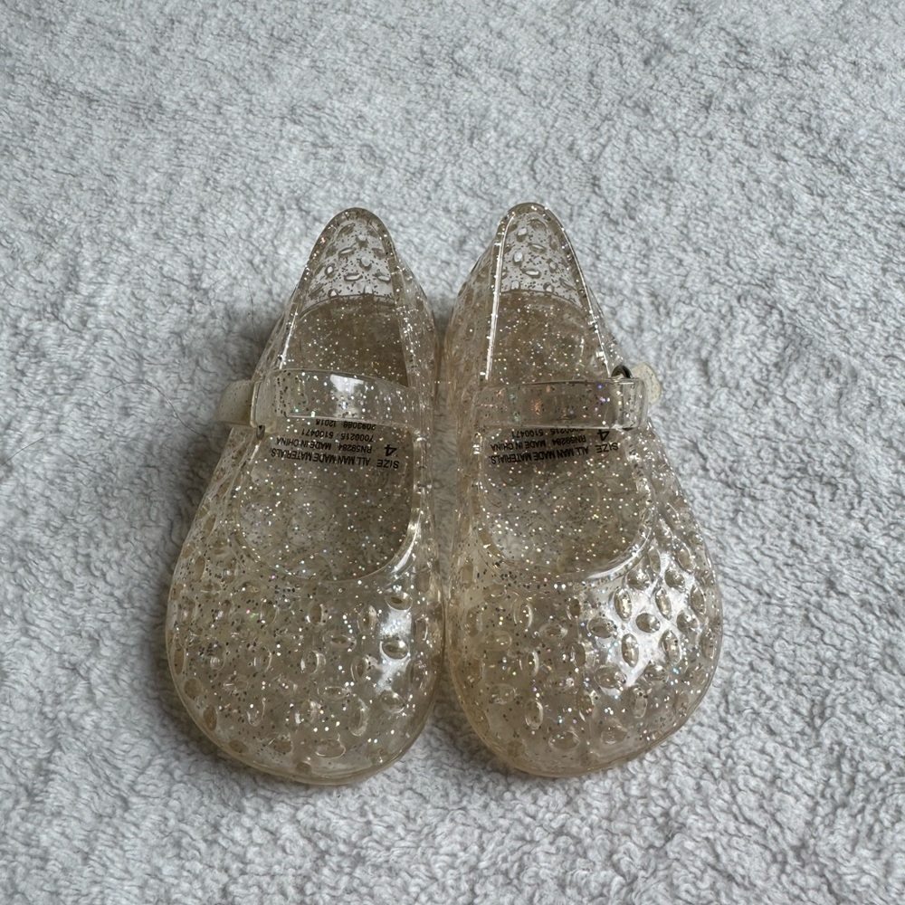 Kids Glitter Jelly Shoes - clear sparkle
